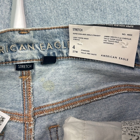 American Eagle Super High Rise Ankle Straight Jeans Size 4 - Picture 9 of 12